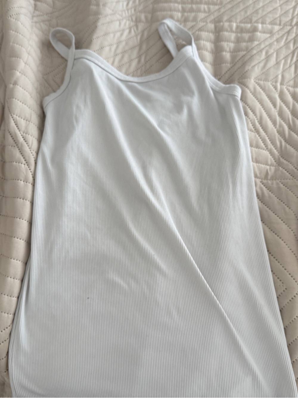 No Boundaries White Ribbed Spaghetti Strap Cami